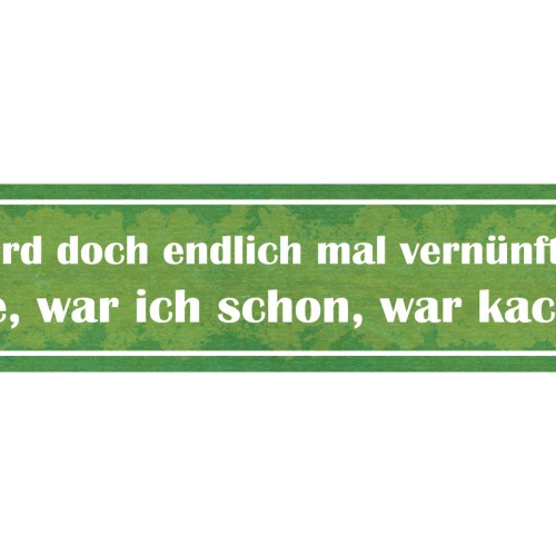 Schild Werd Doch Endlich Vernüftigt Nein War Schon Kacke 46 x 10 Blech od. Holz