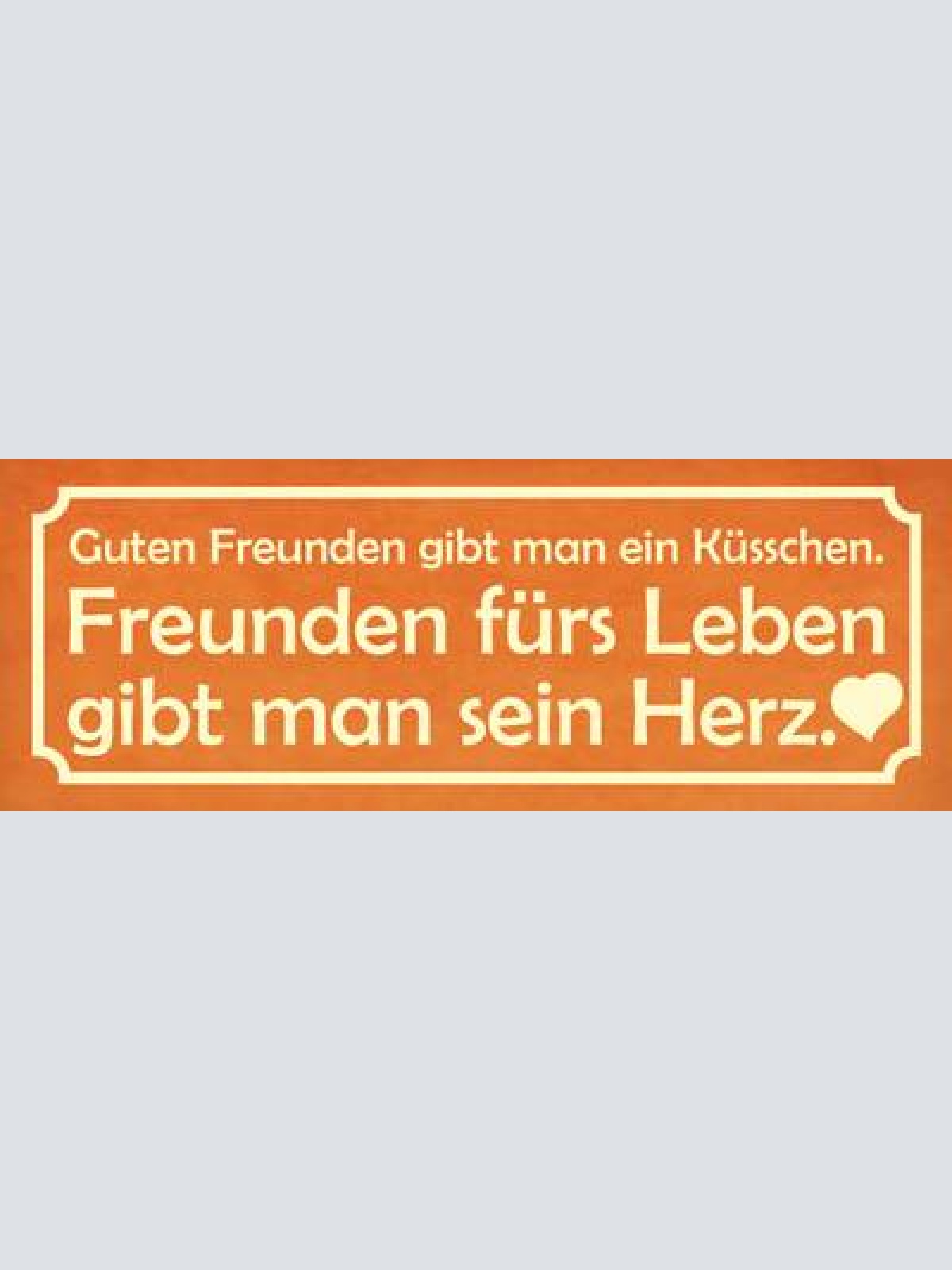 Schild guten freunden gibt man ein küsschen fürs leben gibt man sein herz 27x10
