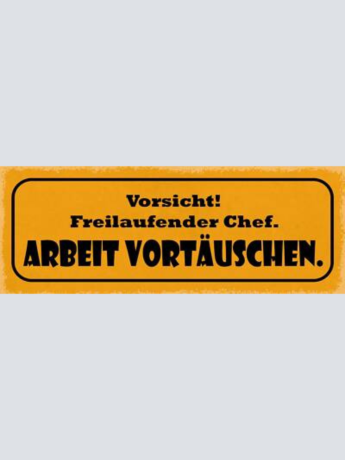 Schild vorsicht freilaufender chef arbeit vortäuschen boss 27x10 blech od.holz