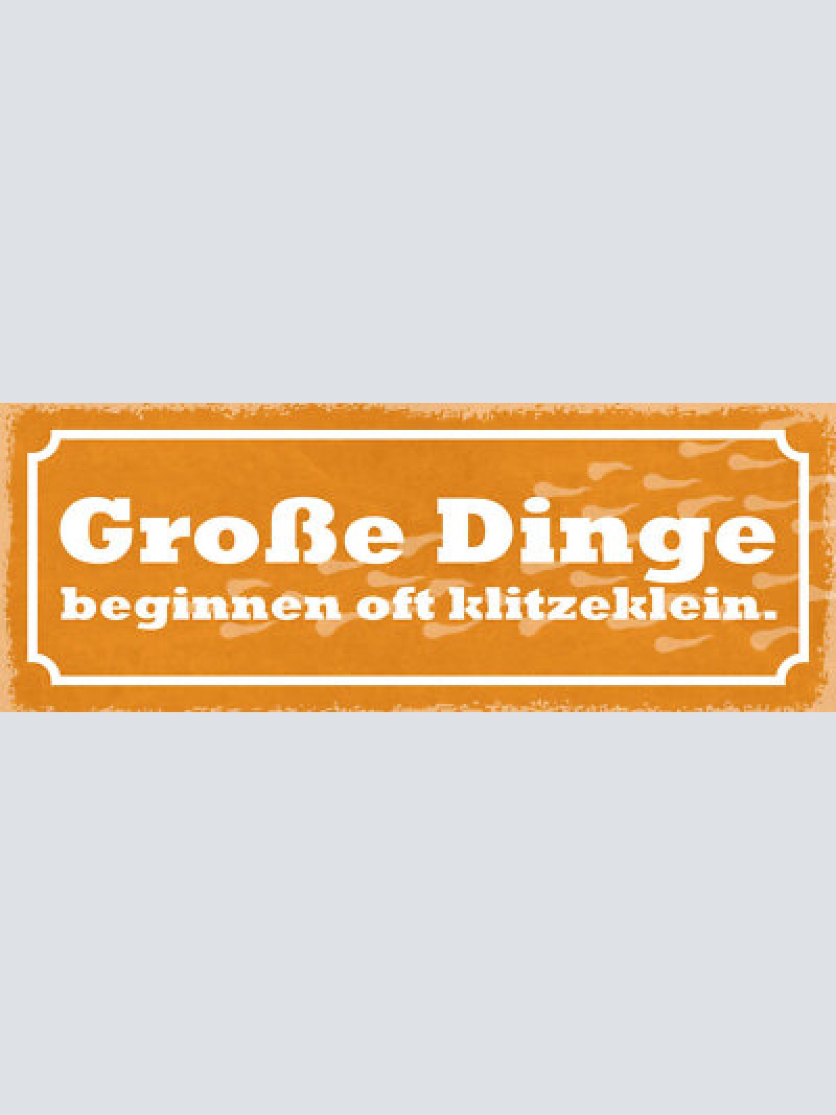 Schild große dinge beginnen oft klitzeklein 27x10 blech od.holz