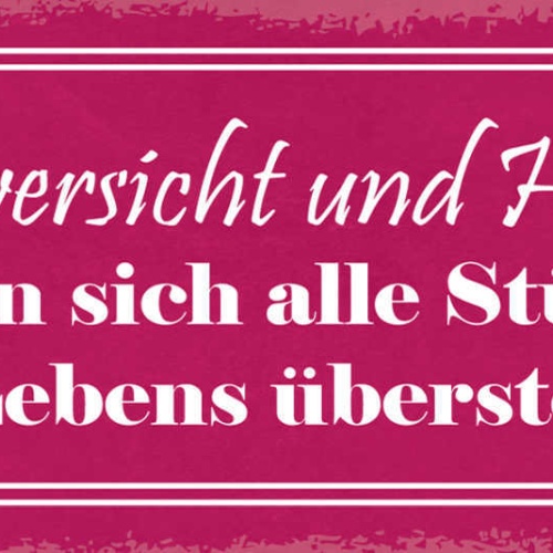 Schild Mit Zuversicht & Hoffnung Lassen Sich Alle Stürme Des Lebens Überstehen