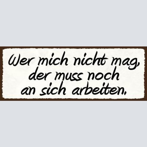 Schild wer mich nicht mag der muss noch an sich arbeiten 27x10 blech od.holz