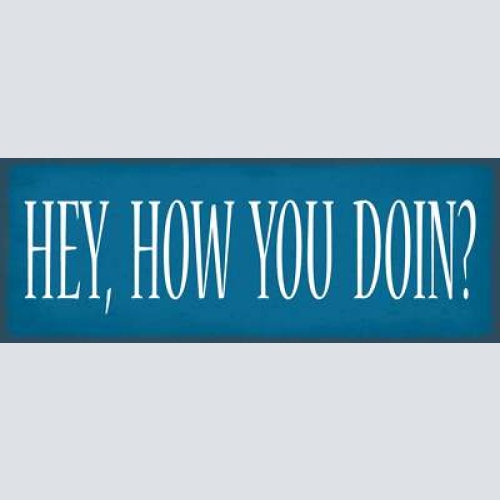 Schild hey how you doin? wie geht es dir frage wohlbefinden 27x10 blech od.holz