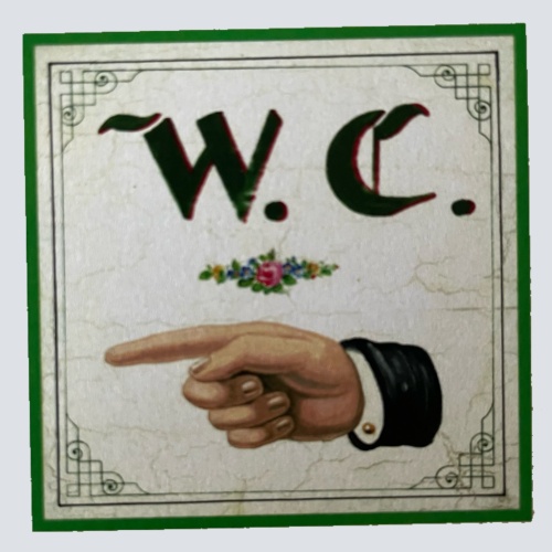 Nostalgie Holzschild WC Links Toilette Klo Schild