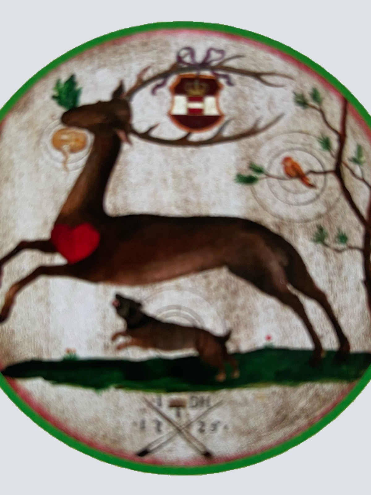 Nostalgie Holzschild Schützenscheibe Springender Hirsch 1725 Österreich Schild