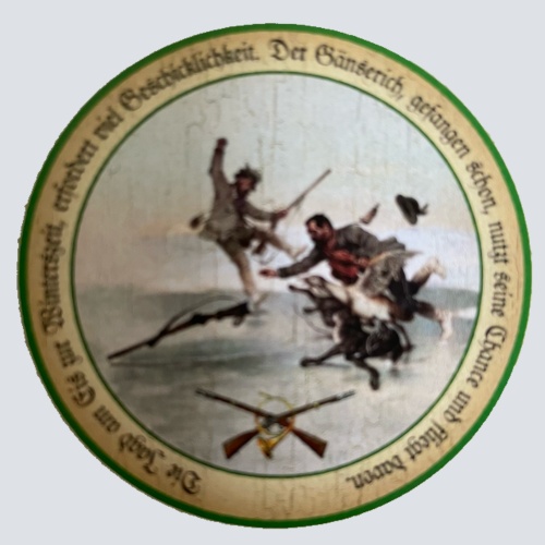 Nostalgie Holzschild Schützenscheibe Die Jagd Am Eis Flinte Jäger Schild