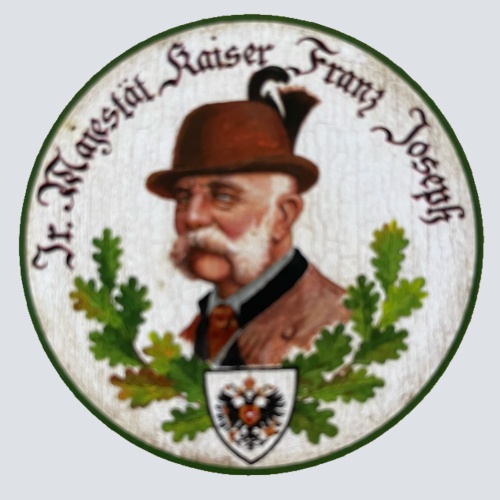 Nostalgie Holzschild Schützenscheibe Kaiser Franz Joseph Porträt Schild