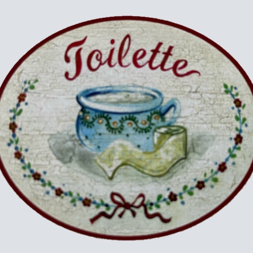 Nostalgie Holzschild Toilette Nachttopf Klopapier WC Klo Schild