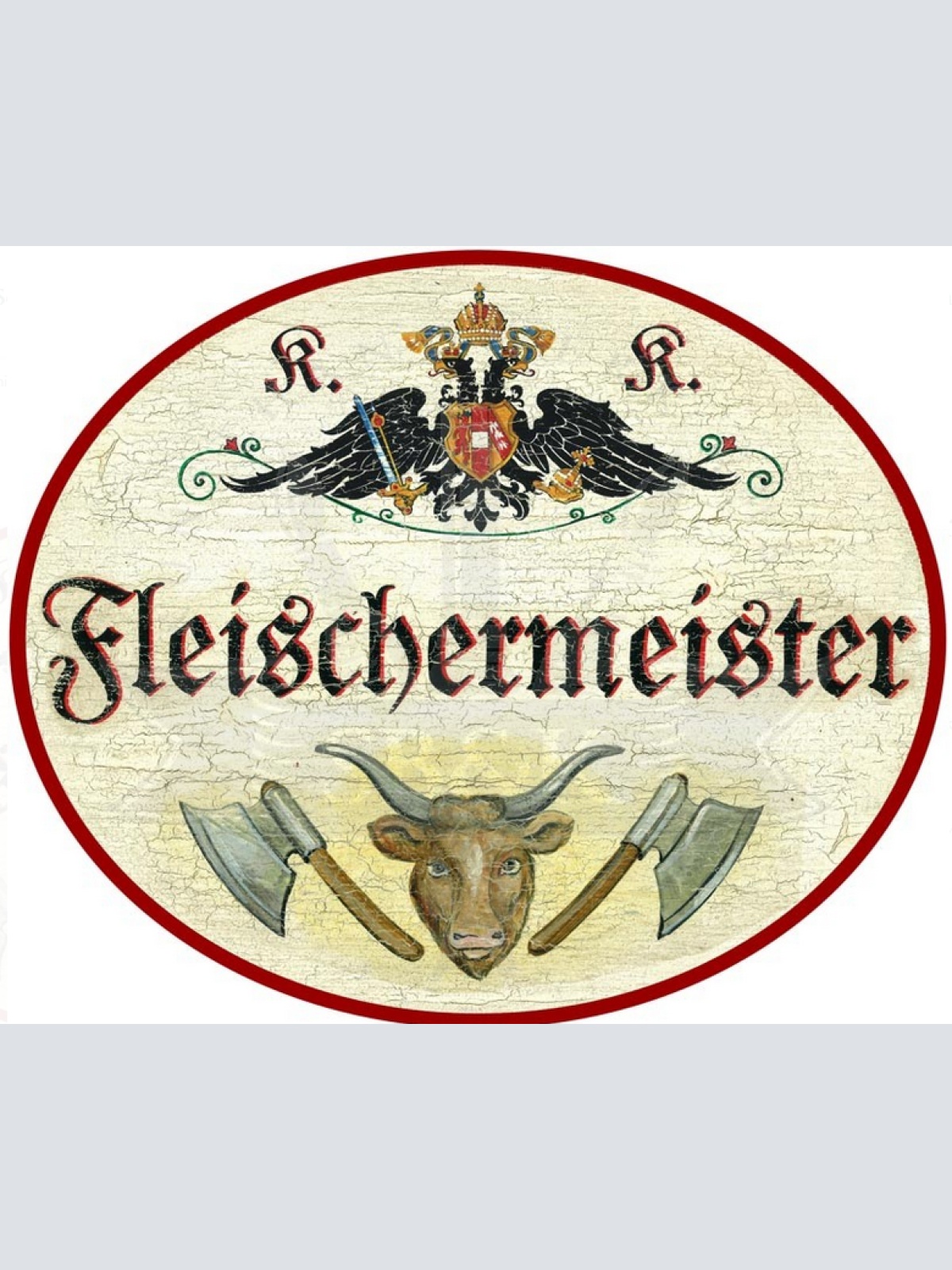 KuK Nostalgie Holzschild Fleischermeister