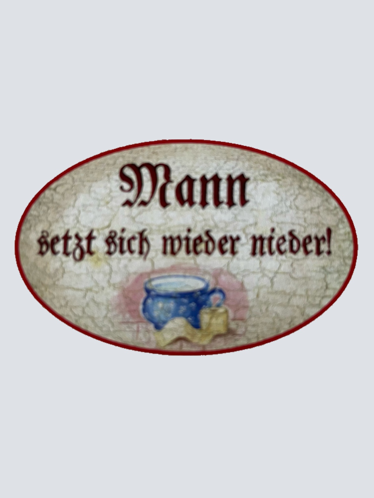 Nostalgie Holzschild Mann Setzt Sich Wieder Nieder WC Toilette Klo Schild