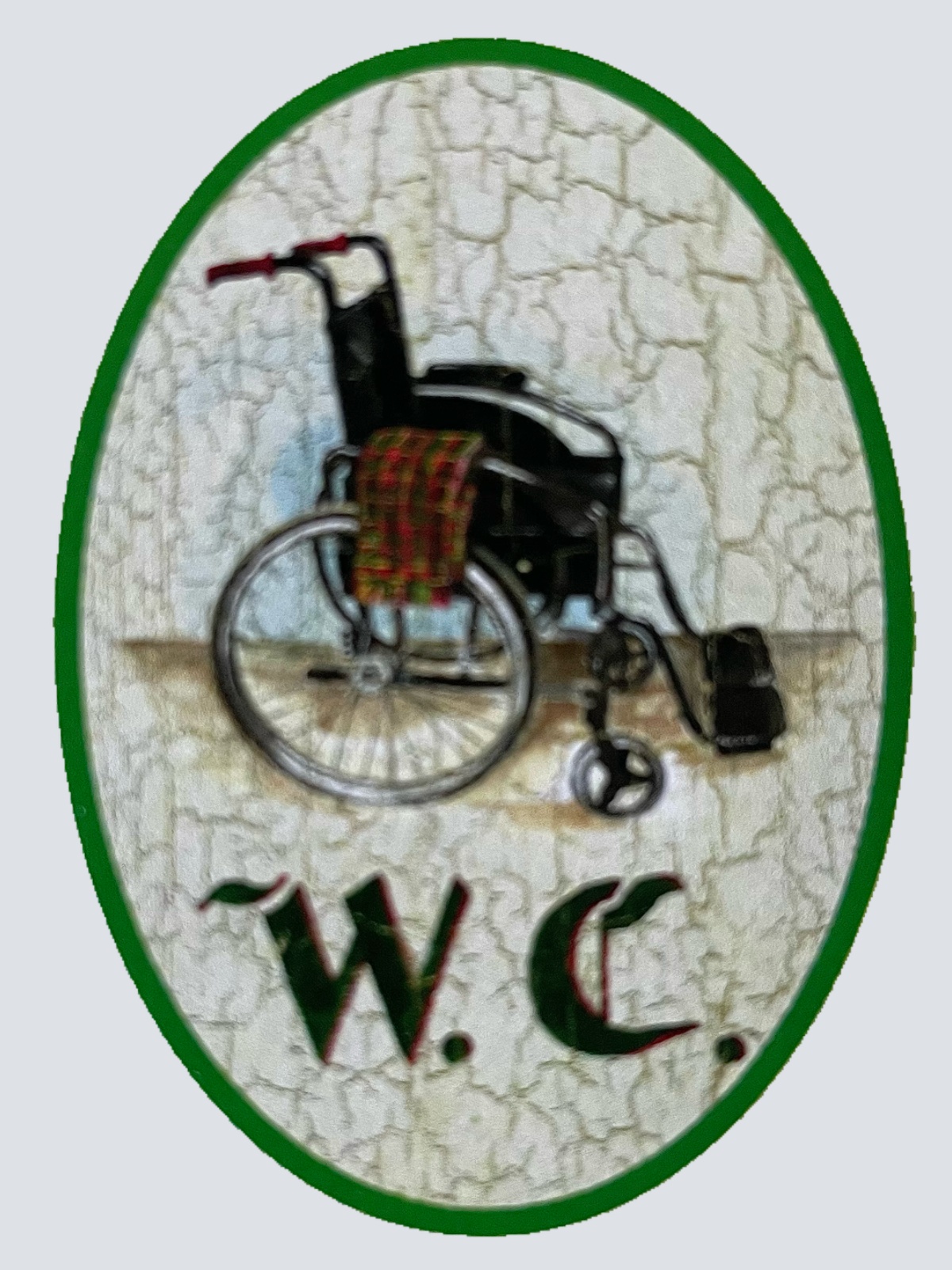 Nostalgie Holzschild WC Toilette Rollstuhl Behinderung Körperlich Eingeschränkt