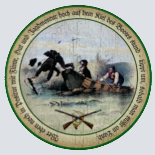 Nostalgie Holzschild Schützenscheibe Wer Eben Noch In Positur Flinte Boot Schild