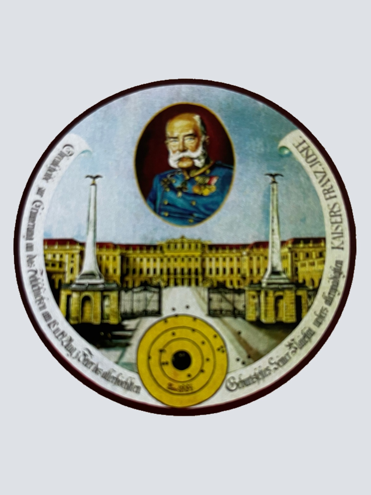 Nostalgie Holzschild Schützenscheibe Kaiser Franz Josef Schönbrunn Schild
