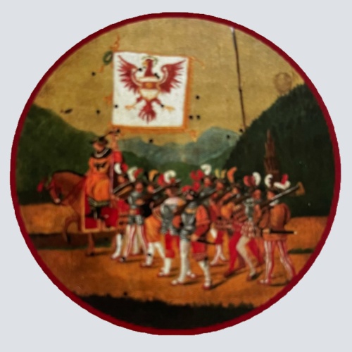 Nostalgie Holzschild Schützenscheibe Kaiser Maximilian Wappen Flagge Schild