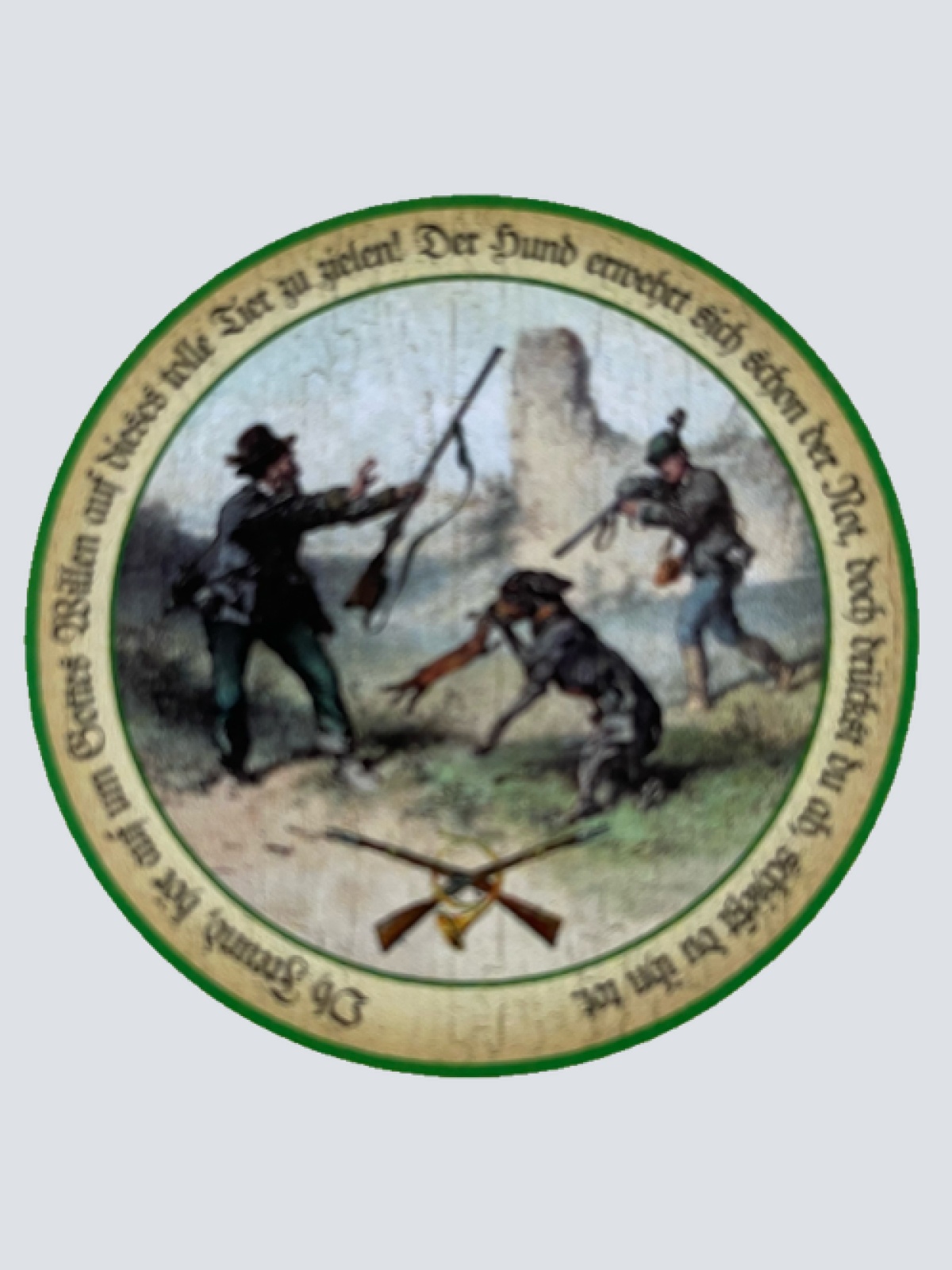 Nostalgie Holzschild Schützenscheibe Oh Freund Hör Auf Jagd Hund Flinte Schild