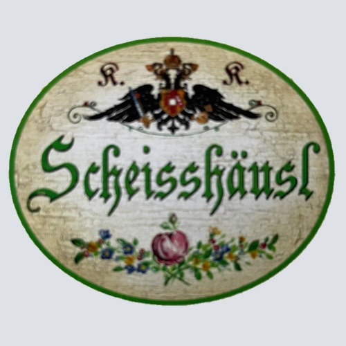 KuK Nostalgie Holzschild Scheisshäusl WC Toilette Klo Schild