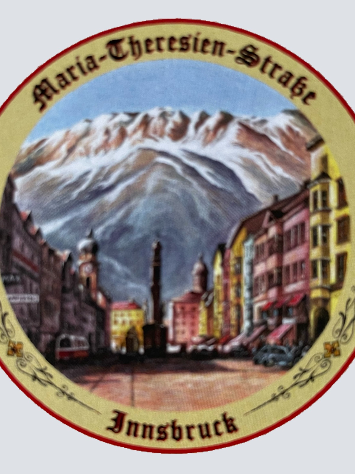 Nostalgie Holzschild Schützenscheibe Maria Theresien Str. Innsbruck Tirol Schild