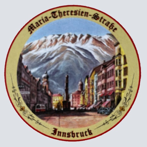 Nostalgie Holzschild Schützenscheibe Maria Theresien Str. Innsbruck Tirol Schild