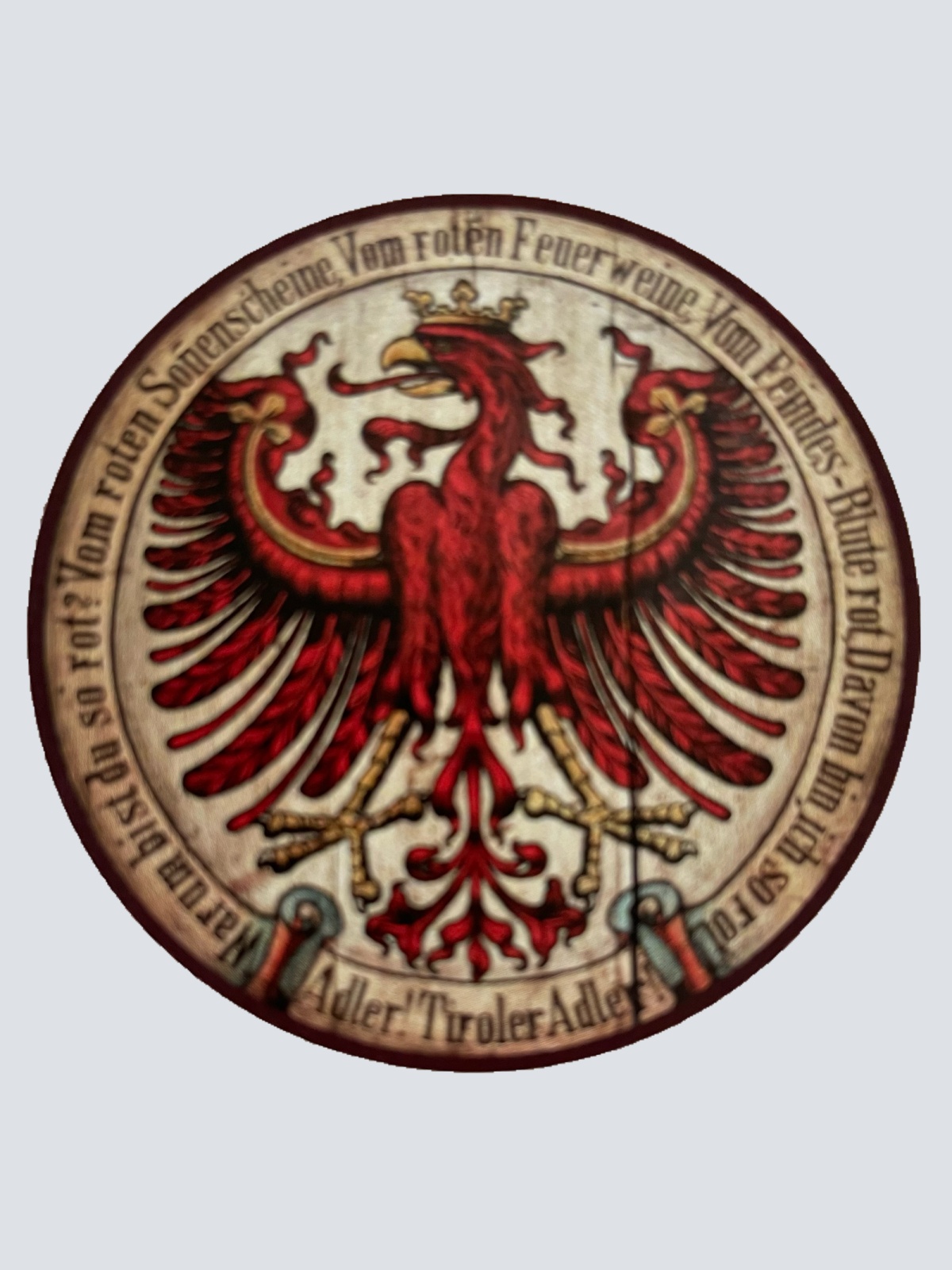 Nostalgie Holzschild Schützenscheibe Tiroler Adler Warum Bist Du So Rot Schild