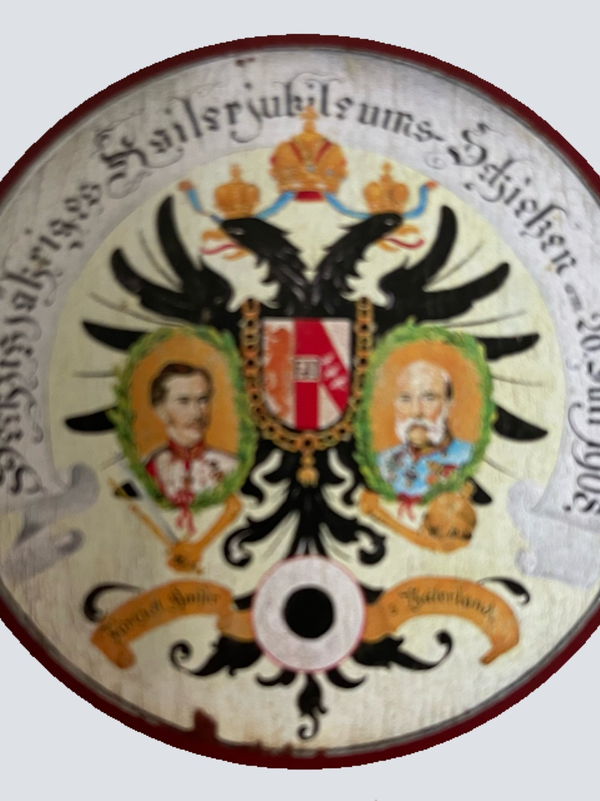 Nostalgie Holzschild Schützenscheibe Kaiser Franz Jubiläum Franz Josef Schild