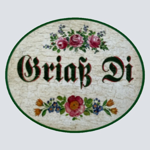 Nostalgie Holzschild Griaß Di Grüß Dich Begrüßung Hallo Willkommen Schild