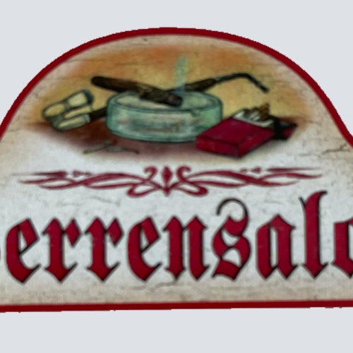 Nostalgie Holzschild Herrensalon Zigarre Zigarette Rauchen Raucher Schild