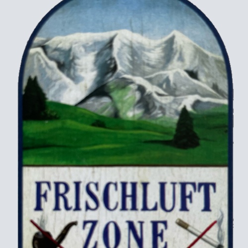 Nostalgie Holzschild Frischluft Zone Rauchen Verboten Pfeife Zigarette Schild