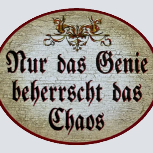 Nostalgie Holzschild Nur Das Genie Beherrscht Das Chaos Schild