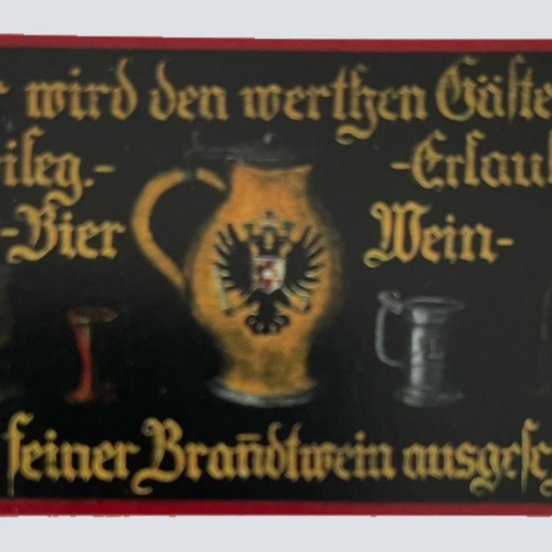 Nostalgie Holzschild Hier Wird Den Werthen Gästen Bier Wein Ausgeschenkt Schild