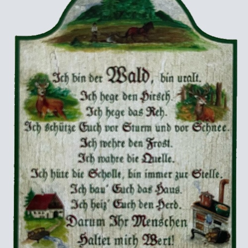 Nostalgie Holzschild Ich Bin Der Wald Bin Uralt Hirsch Reh Gedicht Schild