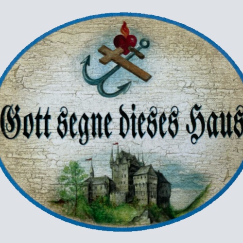 Nostalgie Holzschild Gott Segne Dieses Haus Wohnung Burg Schloss Villa Schild