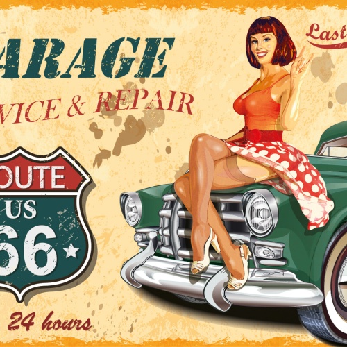 Nostalgie Schild Garage Service Repair Auto 12x18 / 20x30 / 30x40 Blech od.Holz