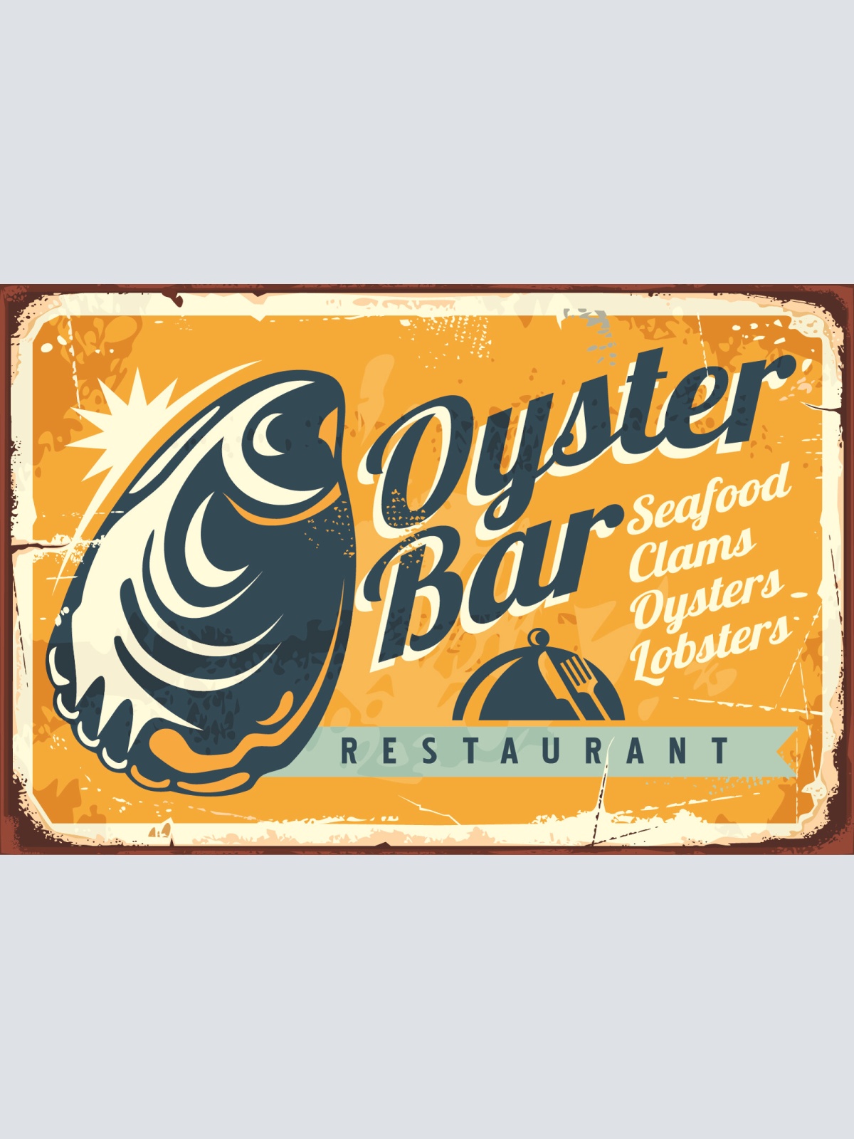 Nostalgie Schild Oyster Bar Seafood Austern 12x18 / 20x30 / 30x40 Blech od. Holz