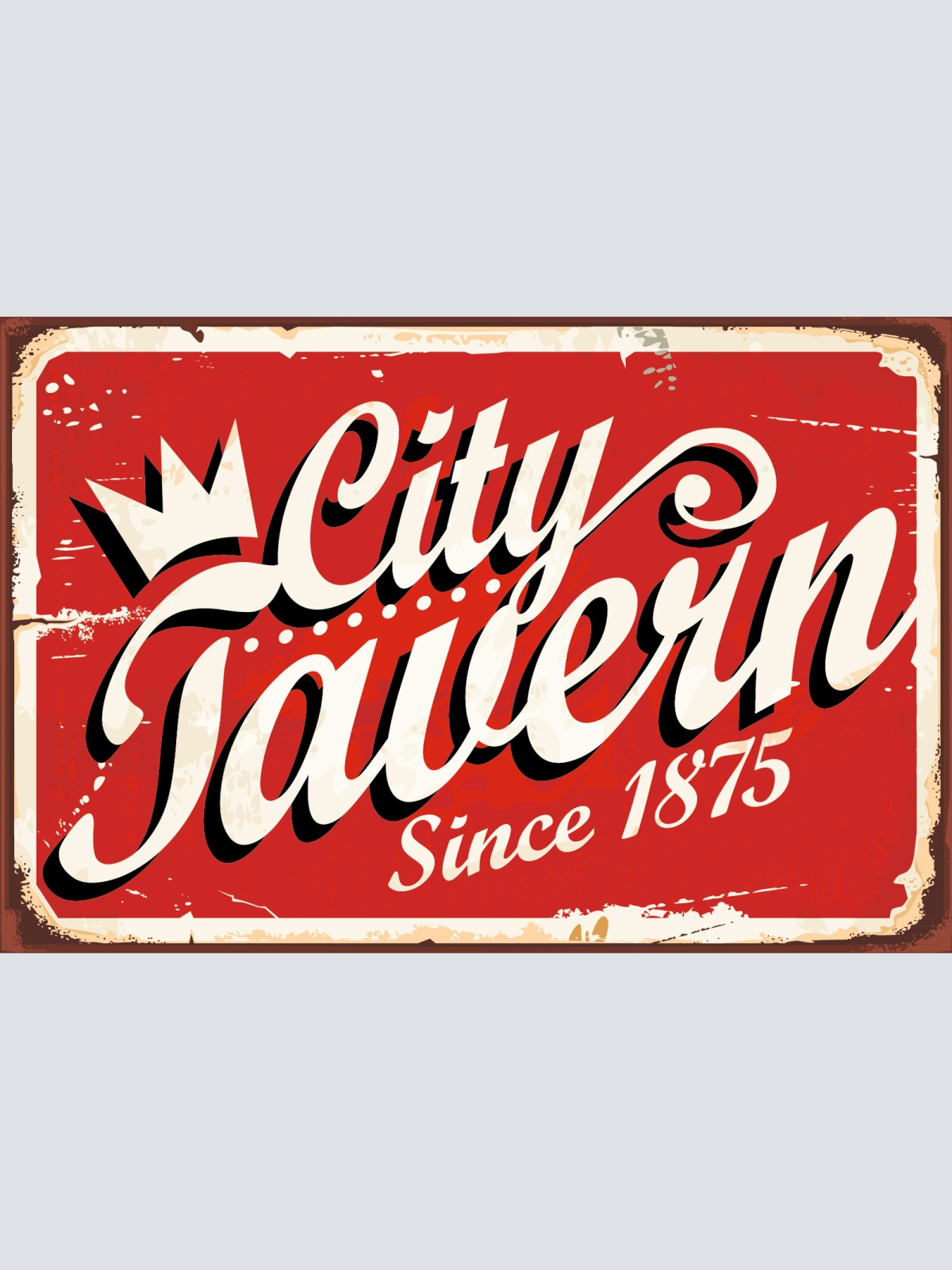 Nostalgie Schild City Tavern 1875 Kneipe 12x18 / 20x30 / 30x40 Blech od. Holz