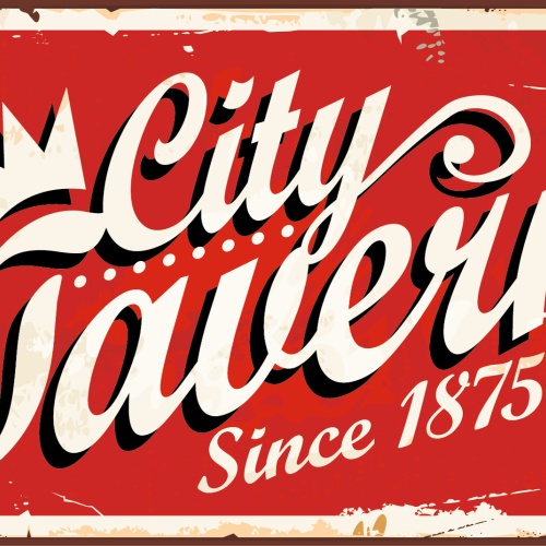 Nostalgie Schild City Tavern 1875 Kneipe 12x18 / 20x30 / 30x40 Blech od. Holz