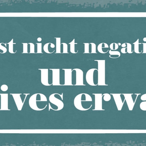 Schild Du Kannst Nicht Negativ Denken & Positives Erwarten 27x10 Blech od.Holz