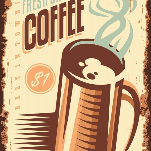 Nostalgie Schild Fresh Brewed Coffee Kaffee 12x18 / 20x30 / 30x40 Blech od. Holz