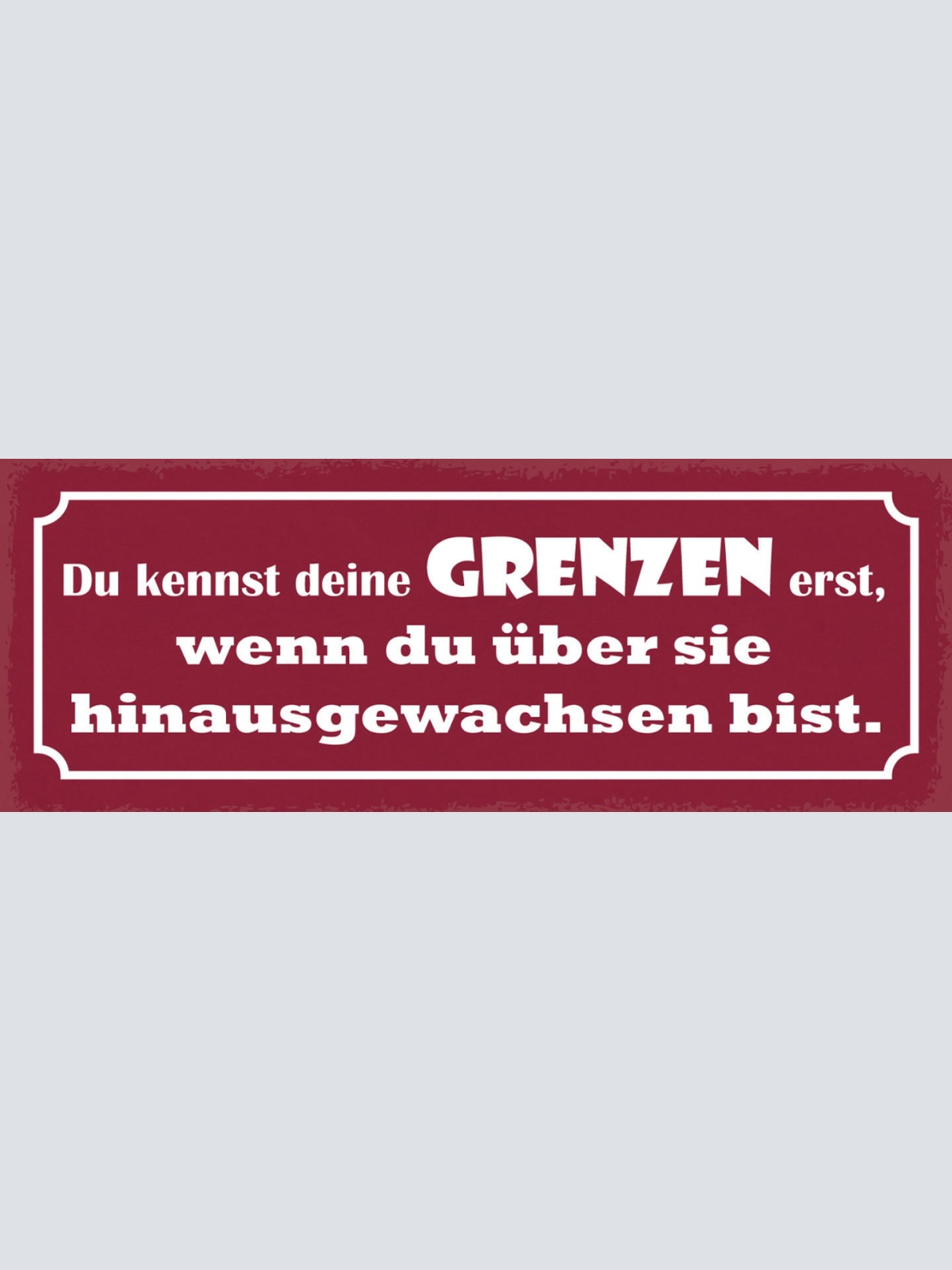 Schild Du Kennst Deine Grenzen Erst Wenn Du Über Sie Hinausgewachsen Bist 27x10