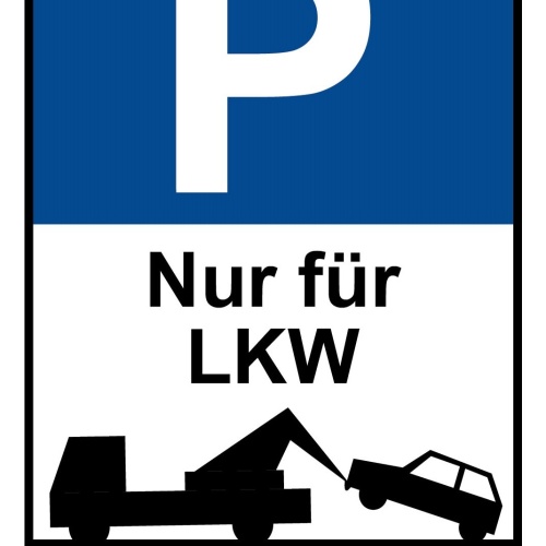 Schild Parkplatz Parken Nur für LKW 12x18 / 20x30 / 30x40 Blech od. Holz