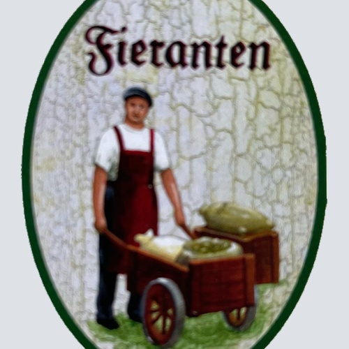 Nostalgie Holzschild Fieranten Händler Kaufmann Markthändler Verkäufer Schild