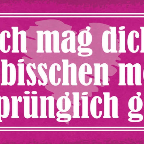 Schild Ich Mag Dich Ein Bisschen Mehr Als Ursprünglich Geplant Liebe 27x10