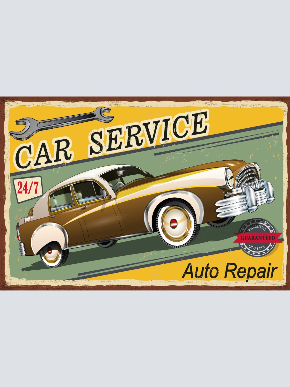 Nostalgie Schild Car Service Auto Repair 12x18 / 20x30 / 30x40 Blech od. Holz