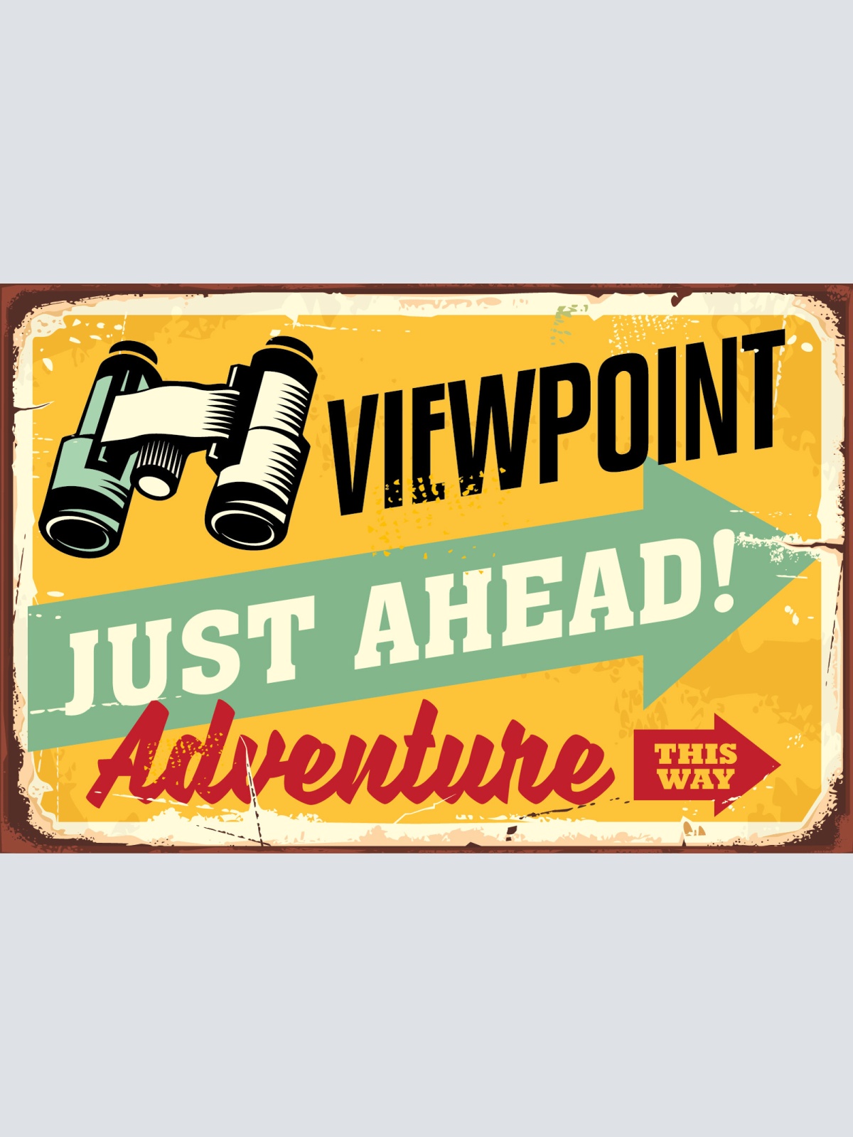 Nostalgie Schild Viewpoint Ahead Aussicht 12x18 / 20x30 / 30x40 Blech od. Holz