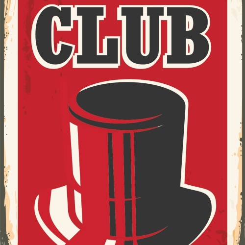 Nostalgie Schild Gentlemen's Club Zylinder 12x18 / 20x30 / 30x40 Blech od. Holz