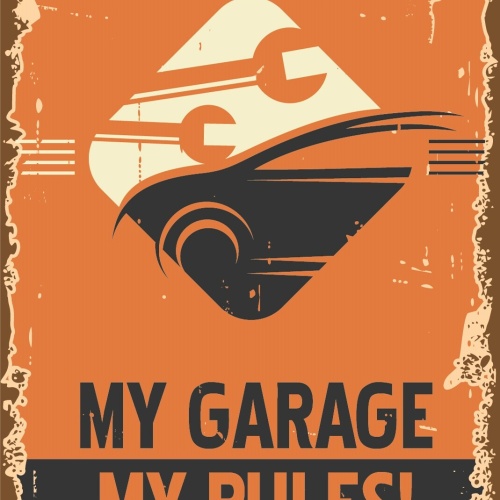 Nostalgie Schild My Garage My Rules! Auto 12x18 / 20x30 / 30x40 Blech od. Holz