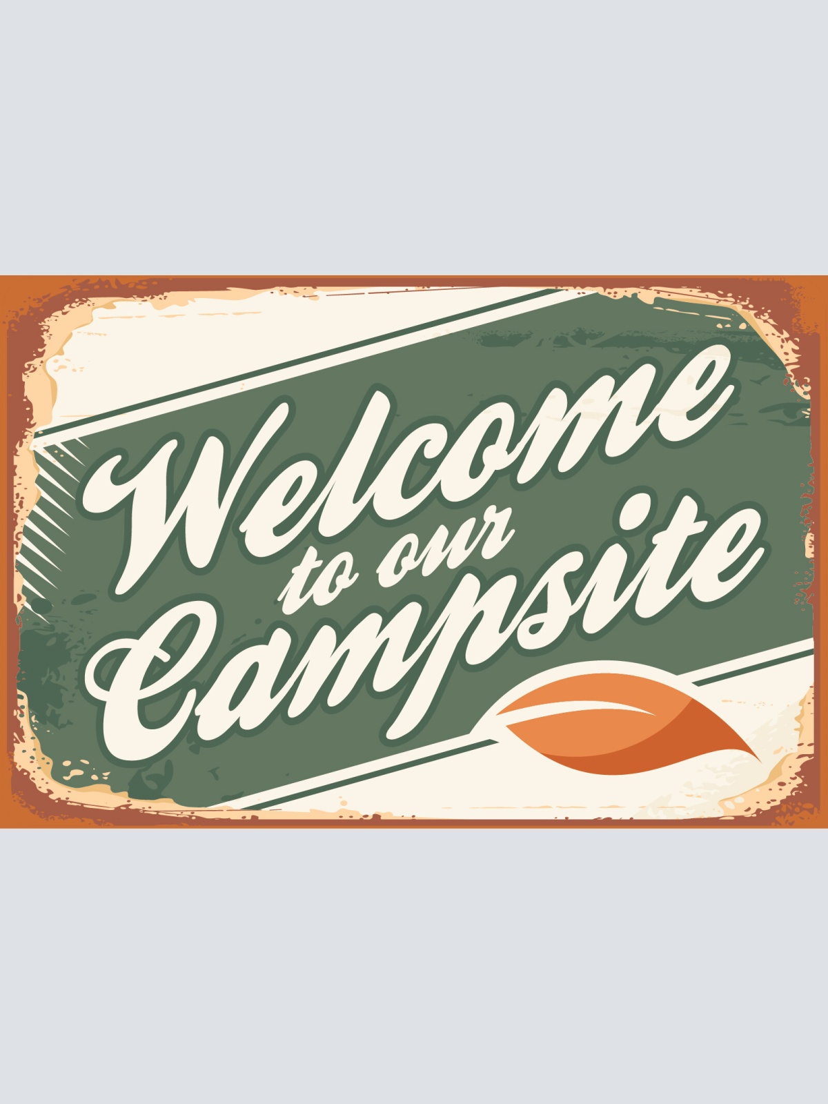 Nostalgie Schild Welcome to Campsite Campen 12x18 / 20x30 / 30x40 Blech od. Holz