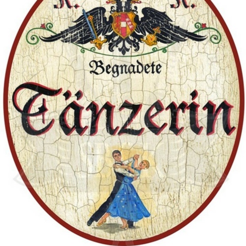KuK Nostalgie Holzschild "Tänzerin"
