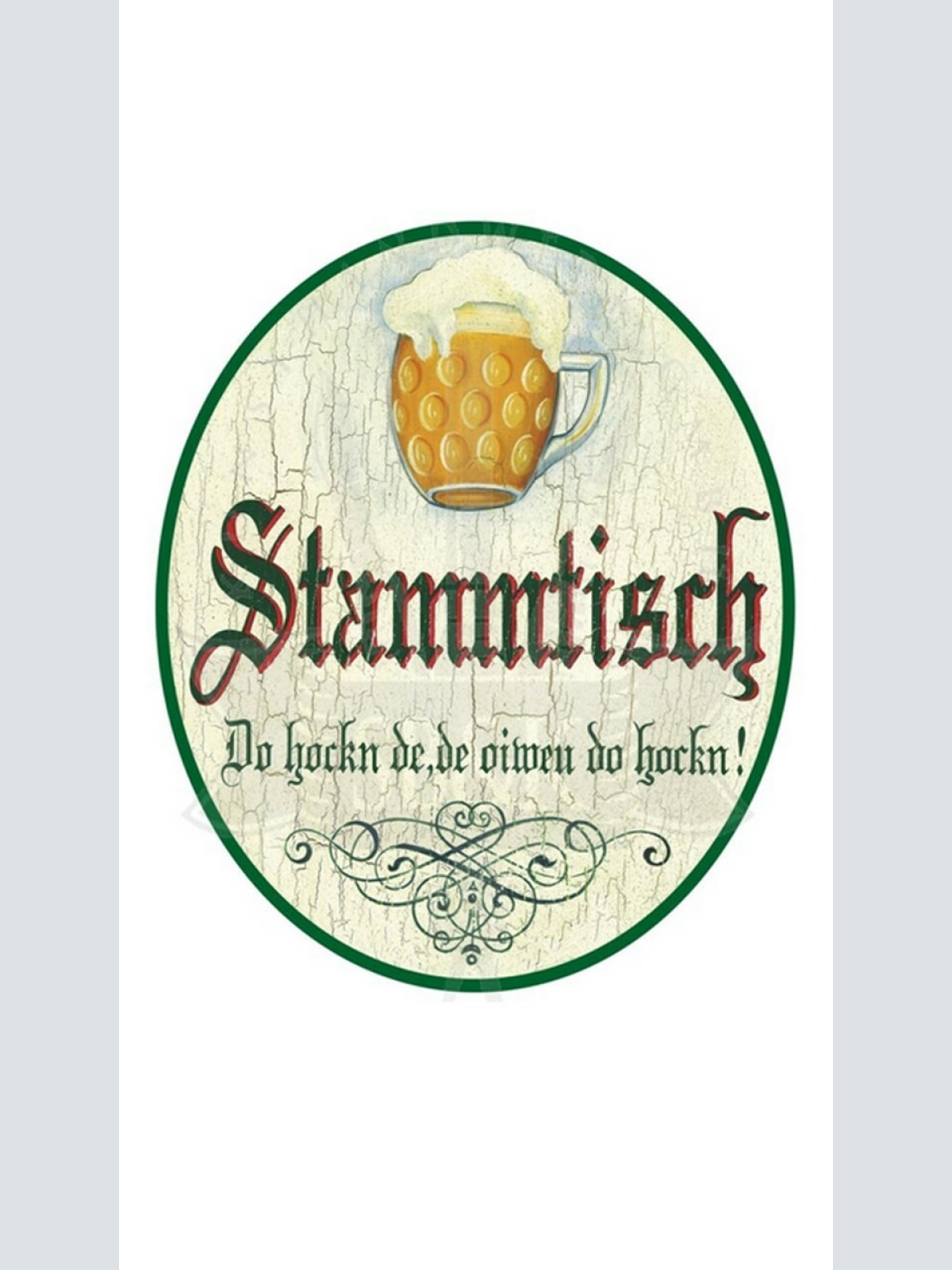 KuK Nostalgie Holzschild "Stammtisch- Bier und Ornament"