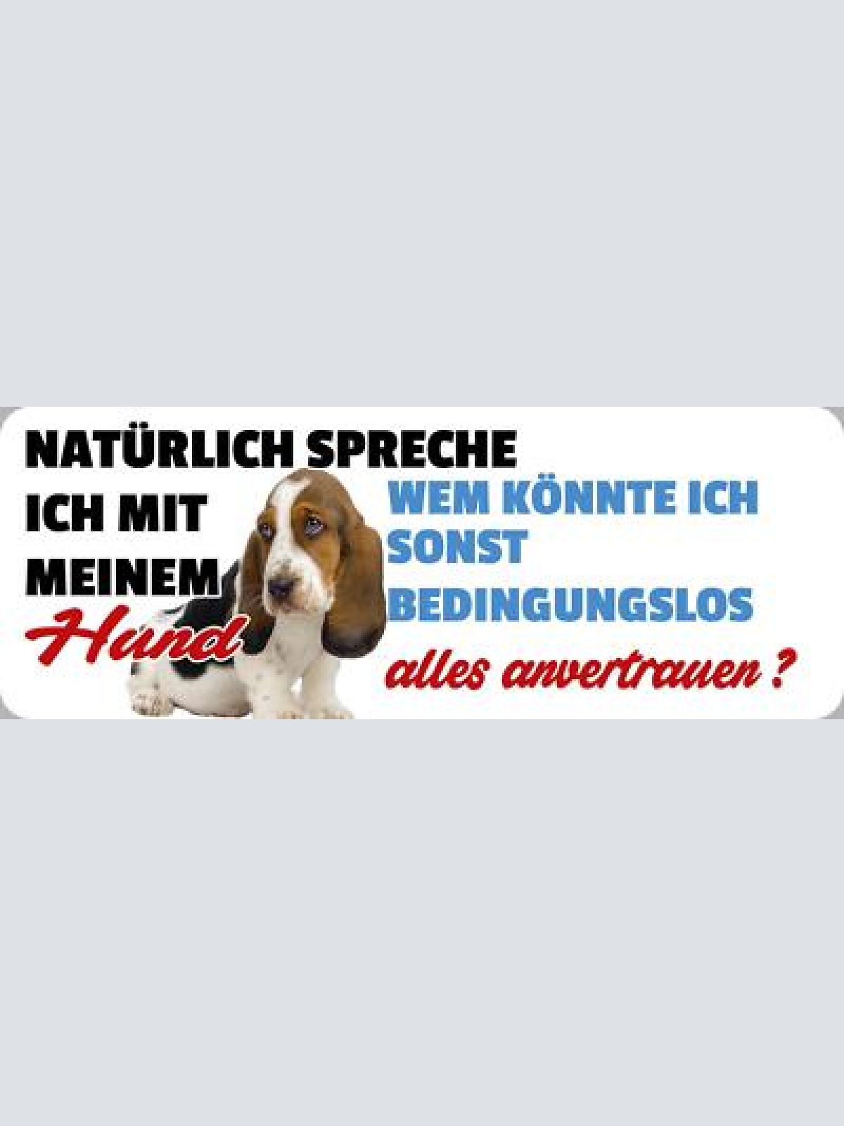 Schild natürlich spreche ich mit meinem hund bedingungslos alles anvertrauen