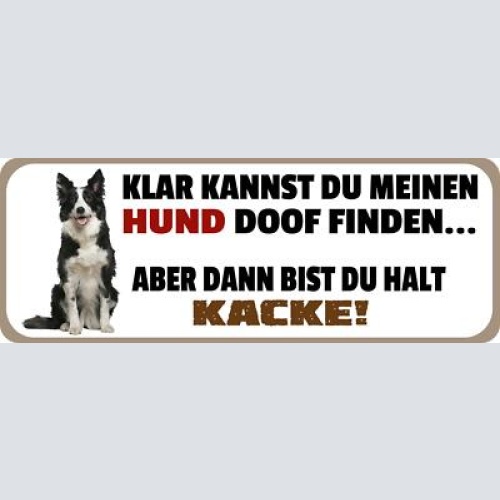Schild klar kannst du meinen hund finden aber dann bist du halt kacke 27 x 10